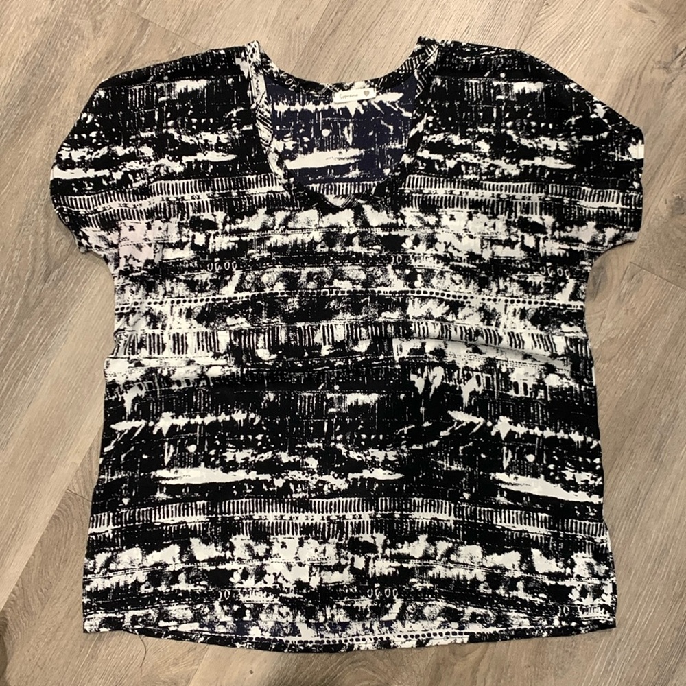 Short sleeve blouse material top.